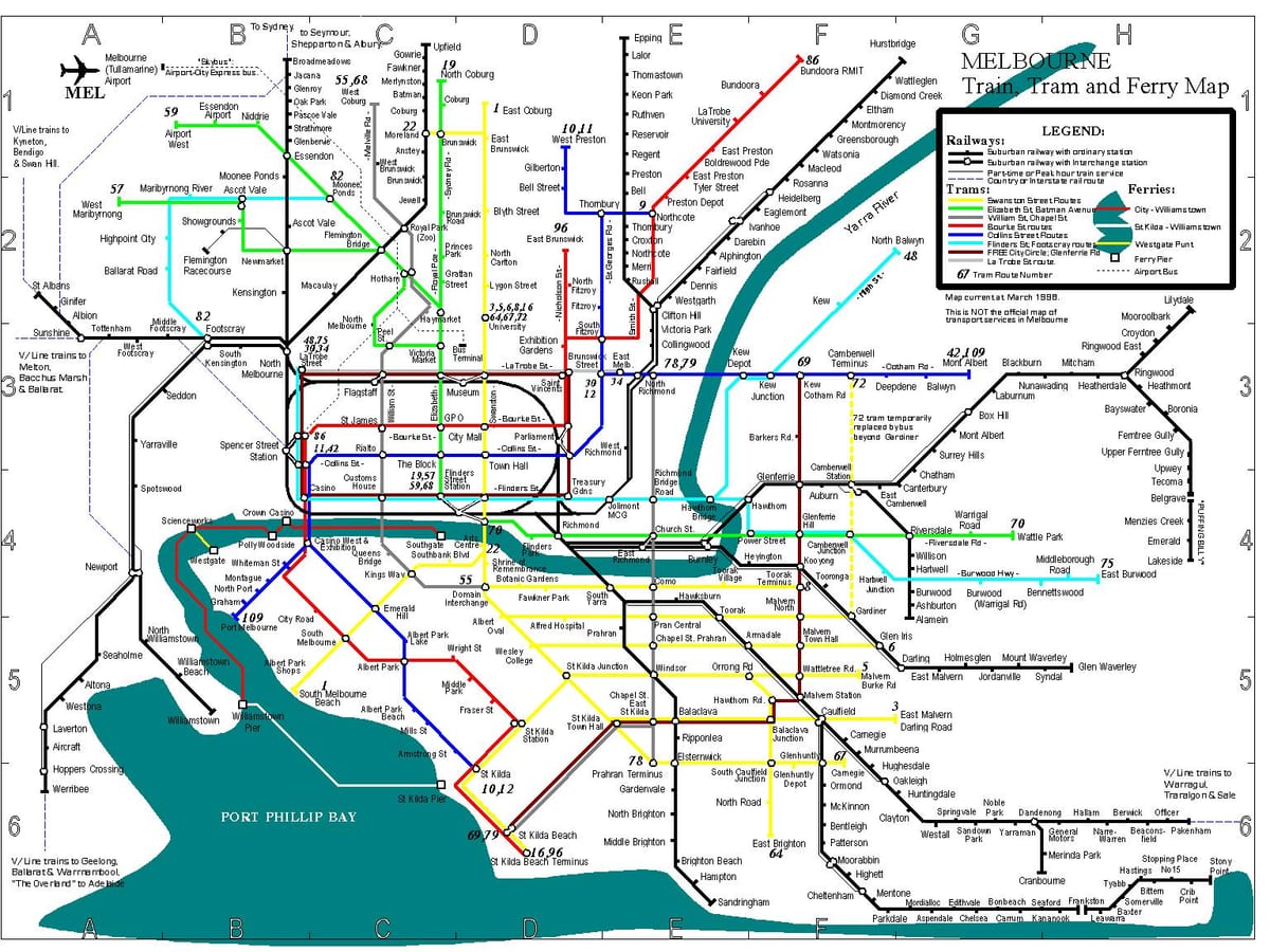 メルボルンバス地図