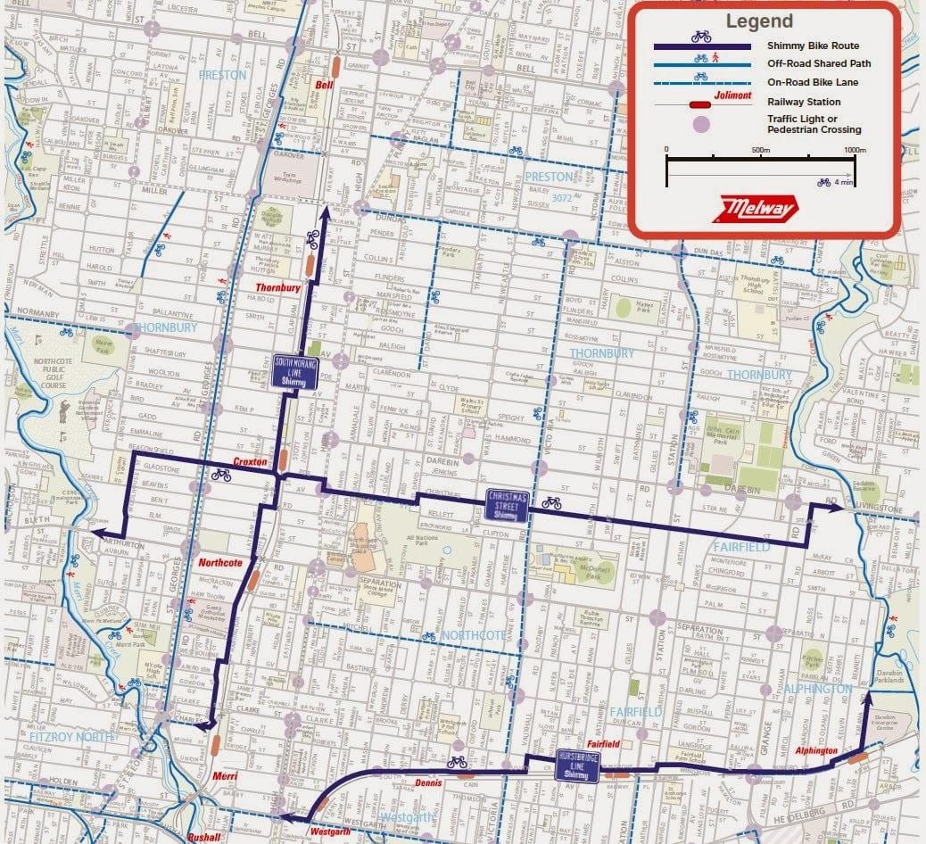 地図メルボルンのバイクシェア