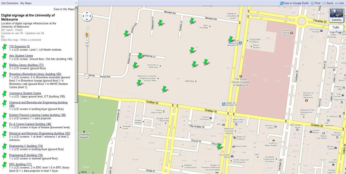 地図のメルボルン大学