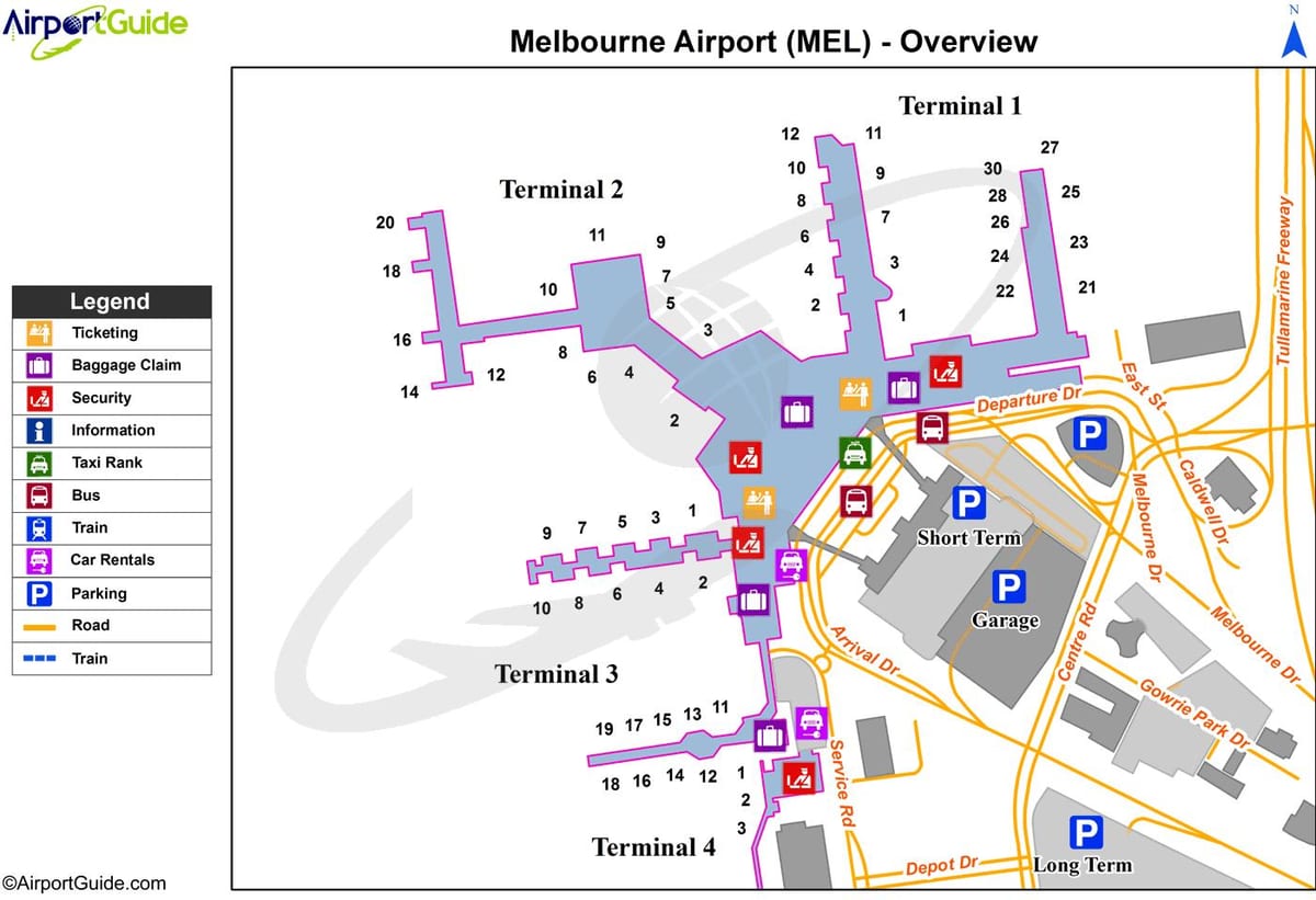 メルボルンタラマリン空港地図