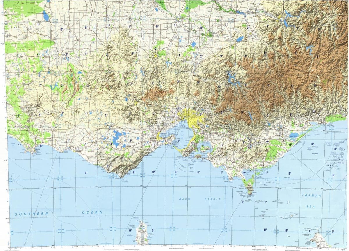 地形図のメルボルン