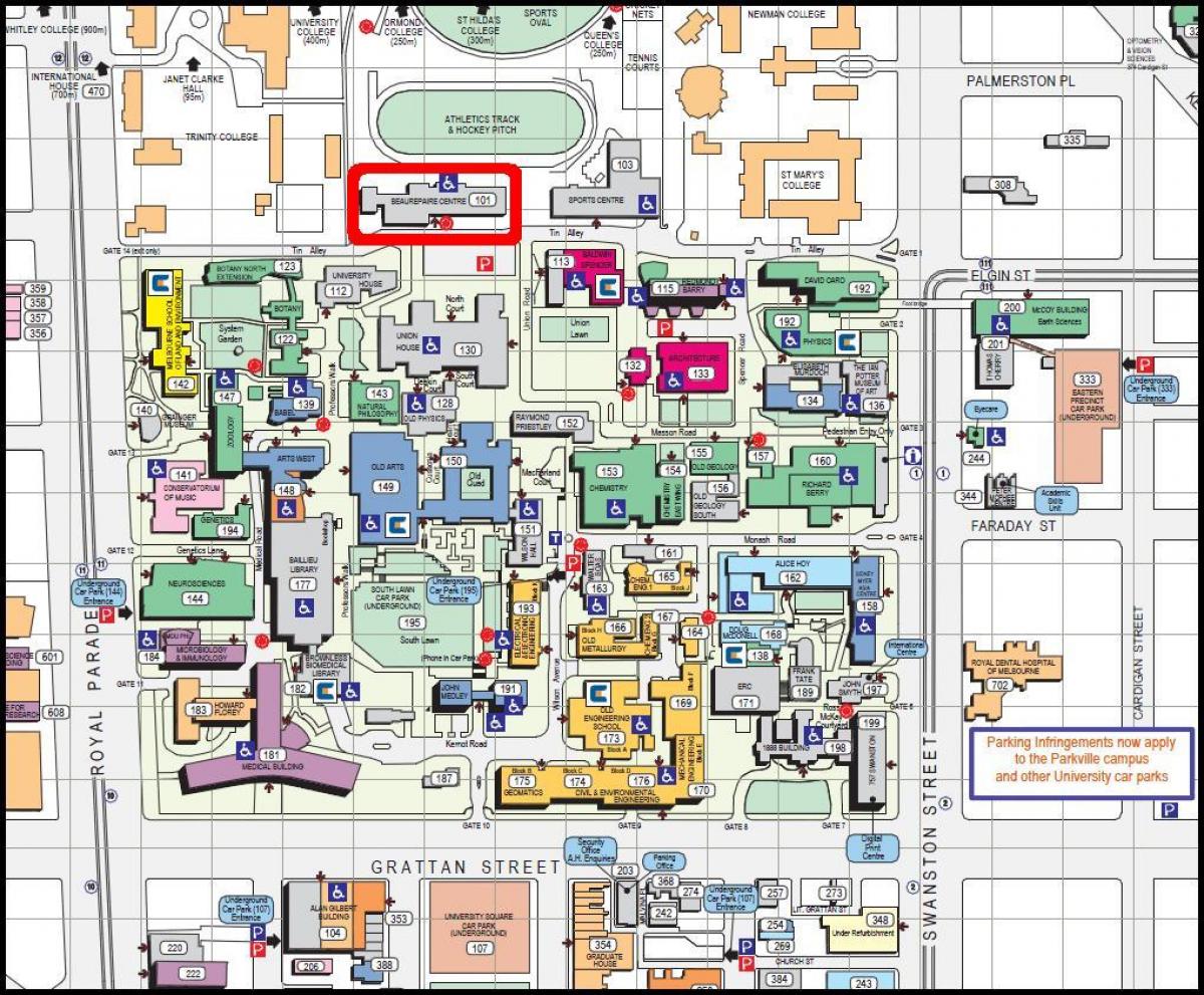 地図のメルボルン大学
