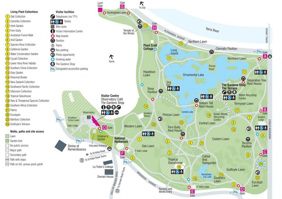 植物園メルボルンの地図