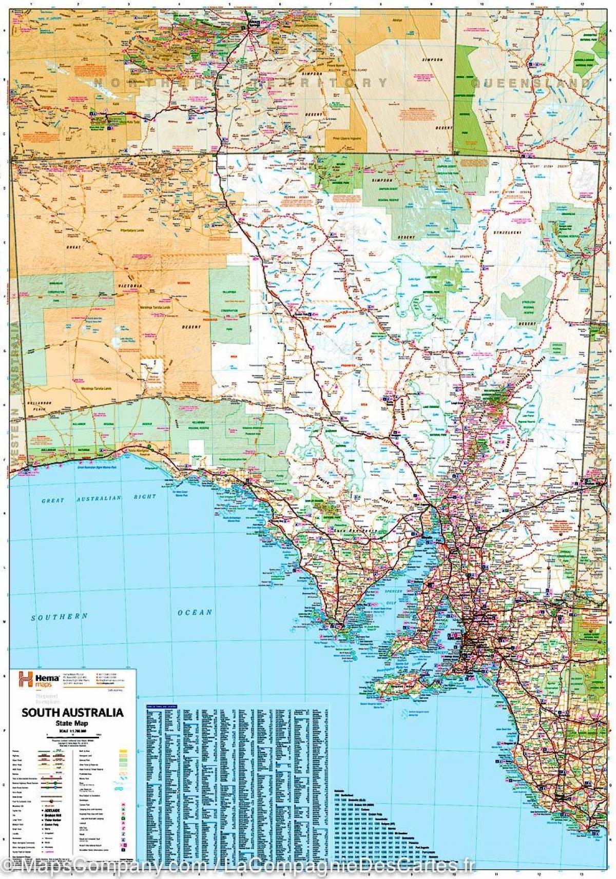 地図の南オーストラリア