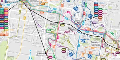 メルボルンのバス路線図