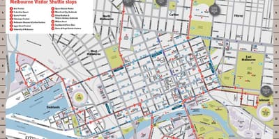 メルボルンシティアトラクションの地図