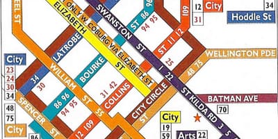 メルボルンcbd路地図