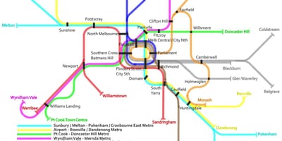メトロ路線図をメルボルン