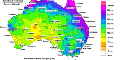 メルボルン雨の地図