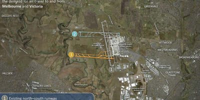 地図メルボルンの空港