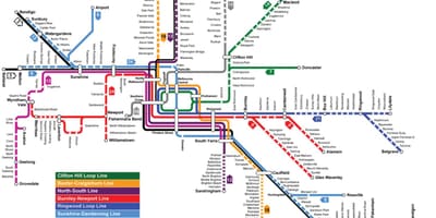 駅メルボルンの地図