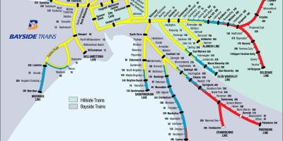 地図メルボルンの列車