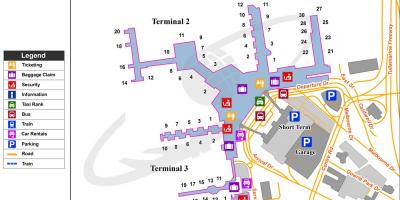 地図のメルボルン空港ターミナル