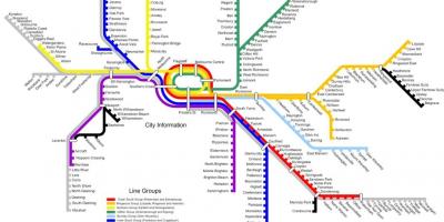 メルボルンの電車線の地図